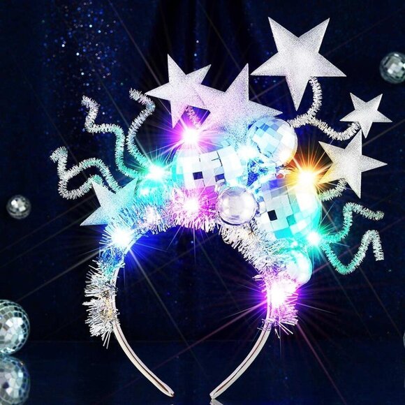 Accessories - Disco Ball Headband Star LED Hair Accessories for Women Party Costume